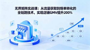 无界矩阵实战课:从流量获取到爆单转化的全链路技术,实现店铺GMV提升200%-壹浩聊项目