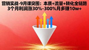 营销实战-9月突围课:本质+流量+转化全链路 3个月利润涨30%-300%月多赚10w+-壹浩聊项目