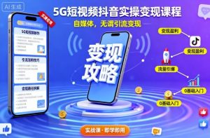 5G短视频抖音实操变现课程,自媒体,无谓引流变现-壹浩聊项目