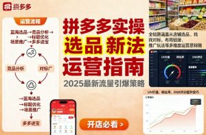 王校长9月12拼多多实操新玩法,全链路涵盖从店铺选品、找对标,布局链接,推广玩法等多维度运营思路-壹浩聊项目