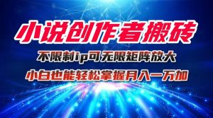 小说创作者搬砖玩法,不限制IP简单无脑 可矩阵无限放大小白也能实现轻…-壹浩聊项目