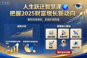 人生跃迁智慧课,把据2025财富增长新动向-壹浩聊项目