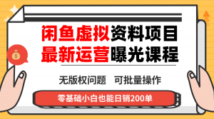 闲鱼虚拟资料最新变现玩法,一人多店无需囤货,多管道收益独家玩法…-壹浩聊项目