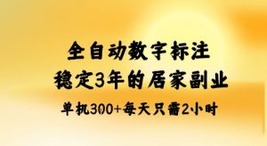 全自动数字标注，稳定3年的蓝海项目，居家也能矩阵开干的副业，单机日入3张+【揭秘】-壹浩聊项目