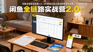 闲鱼全链路实战营2.0:9月新规过后从选品到标准化运营,7天快速出单-壹浩聊项目