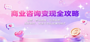 商业咨询变现全攻略:销售、营销思维,引流锁客,海报制作,快速打造私域赚钱模式-壹浩聊项目