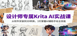 设计师专属Krita AI实战课:从软件安装到3D转换,3天掌握AI辅助手绘全技能-壹浩聊项目