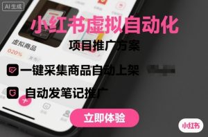 小红书虚拟自动化项目,一键采集商品自动上架,自动发笔记推广-壹浩聊项目