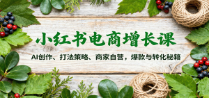 小红书电商增长课:AI创作、打法策略、商家自营,爆款与转化秘籍-壹浩聊项目