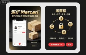 煤炉Mercari国外闲鱼二手电商运营实战全流程,仿品高利润,简单上手,闷声搞钱-壹浩聊项目