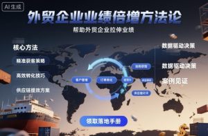 外贸企业业绩倍增方法论,帮助外贸企业拉伸业绩-壹浩聊项目