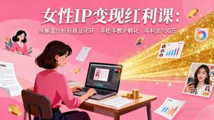 女性IP变现红利课：从赛道分析到商业闭环，手把手教IP孵化，年利润100万-壹浩聊项目