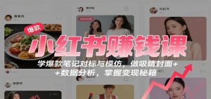 小红书赚钱课:学爆款笔记对标与模仿,做吸睛封面 + 数据分析,掌握变现秘籍-壹浩聊项目