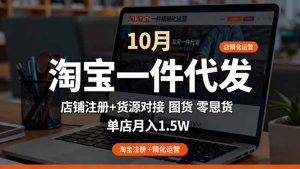 淘宝一件代发精细化运营-10月:店铺注册+货源对接+零囤货,单店月入1.5w-壹浩聊项目