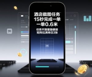 酒店截图任务,15秒完成一单,一单0.6米,任务不限量随便接,矩阵拉满单日3张【揭秘】-壹浩聊项目