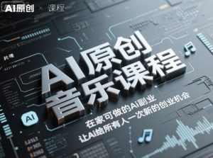 AI原创音乐课程,在家可做的Ai副业,让Ai给所有人一次新的创业机会-壹浩聊项目