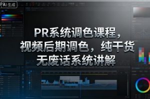 PR系统调色课程,视频后期调色,纯干货无废话系统讲解-壹浩聊项目
