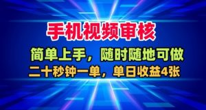 手机视频审核,随时随地可做,二十秒钟一单,单日收益4张+【揭秘】-壹浩聊项目
