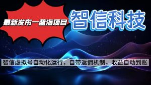 最新蓝海项目,智信科技号全自动项目,无需人工,单电脑日收益2000+单…-壹浩聊项目