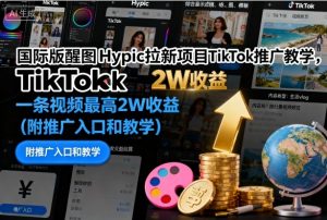国际版醒图Hypic拉新项目TikTok推广教学,一条视频最高2W收益(附推广入口和教学)-壹浩聊项目