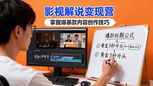 影视解说变现营:通过30+实战案例爆款内容创作技巧,掌握影视解说盈利密码-壹浩聊项目