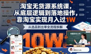 2025最新淘宝无货源系统课,从底层逻辑到落地操作,靠淘宝实现月入过1W-壹浩聊项目