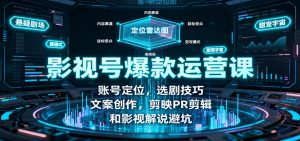 影视号爆款运营课:账号定位,选剧技巧,文案创作,剪映PR剪辑和影视解说避坑-壹浩聊项目