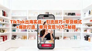 「TikTok出海实战」引流技巧+带货模式+爆款打造,单月变现10万+秘籍-壹浩聊项目