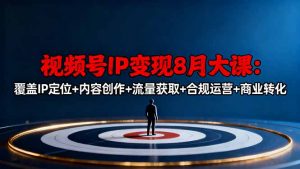 视频号IP变现8月大课,覆盖IP定位+内容创作+流量获取+合规运营+商业转化-壹浩聊项目
