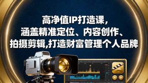 高净值IP打造课,涵盖精准定位、内容创作、拍摄剪辑,打造财富管理个人品牌-壹浩聊项目