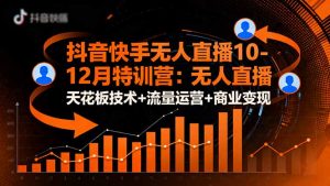 抖音快手无人直播10-12月特训营:无人直播天花板技术+流量运营+商业变现-壹浩聊项目