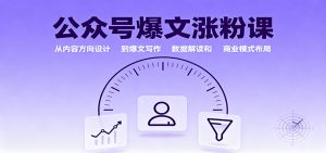 公众号爆文涨粉课:从内容方向设计到爆文写作,数据解读和商业模式布局-壹浩聊项目