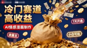 公众号冷门赛道,用AI做情感漫画,7天开通流量主,操作简单,小白可玩-壹浩聊项目