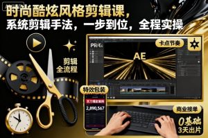 时尚酷炫风格剪辑课,系统剪辑手法,一步到位,全程实操-壹浩聊项目
