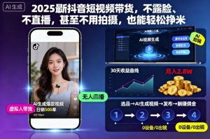 2025最新抖音短视频带货,不露脸、不直播,甚至不用拍摄,也能轻松挣米-壹浩聊项目