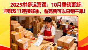 2025拼多多运营课:10月重磅更新:冲刺双11迎接旺季,看完就可以日销千单-壹浩聊项目
