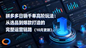 拼多多日销千单高阶玩法:从选品到爆款打造的完整运营链路(10月更新-壹浩聊项目
