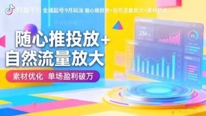 抖音千川全域起号9月玩法 随心推投放+自然流量放大+素材优化 单场盈利破万-壹浩聊项目