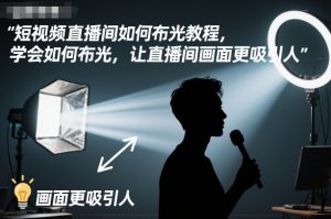短视频直播间如何布光教程,学会如何布光,让直播间画面更吸引人-壹浩聊项目