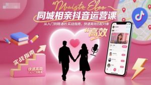 同城相亲抖音运营课,从入门到精通的实战指南,快速高效匹配对象-壹浩聊项目