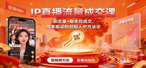 IP直播流量成交课：偷流量+脚本控成交，线索驱动的创始人IP方法论-壹浩聊项目