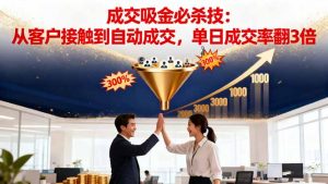 吸金成交营销必杀技:从客户接触到自动成交,单日成交率翻3倍-壹浩聊项目