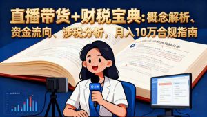 直播带货+财税宝典：概念解析、资金流向、涉税分析，月入10万合规指南-壹浩聊项目