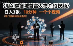 用AI做各地首富人物介绍视频，日入3张，10分钟一个视频-壹浩聊项目