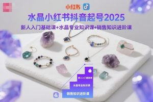 水晶小红书抖音起号2025,新人入门基础课+水晶专业知识课+销售知识进阶课-壹浩聊项目