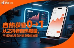 自热获客从0到1之抖音自热爆量，不投流也能在抖音拿稳定流量-壹浩聊项目