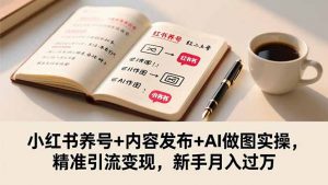 小红书养号+内容发布+AI做图实操,精准引流变现,新手月入过万-壹浩聊项目